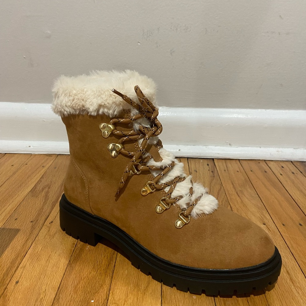 NWT JCREW faux fur winter hiking boots